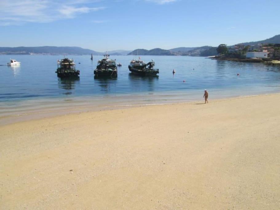 Apartamento Con Terraza Y Vistas Al Mar Bueu Luaran gambar